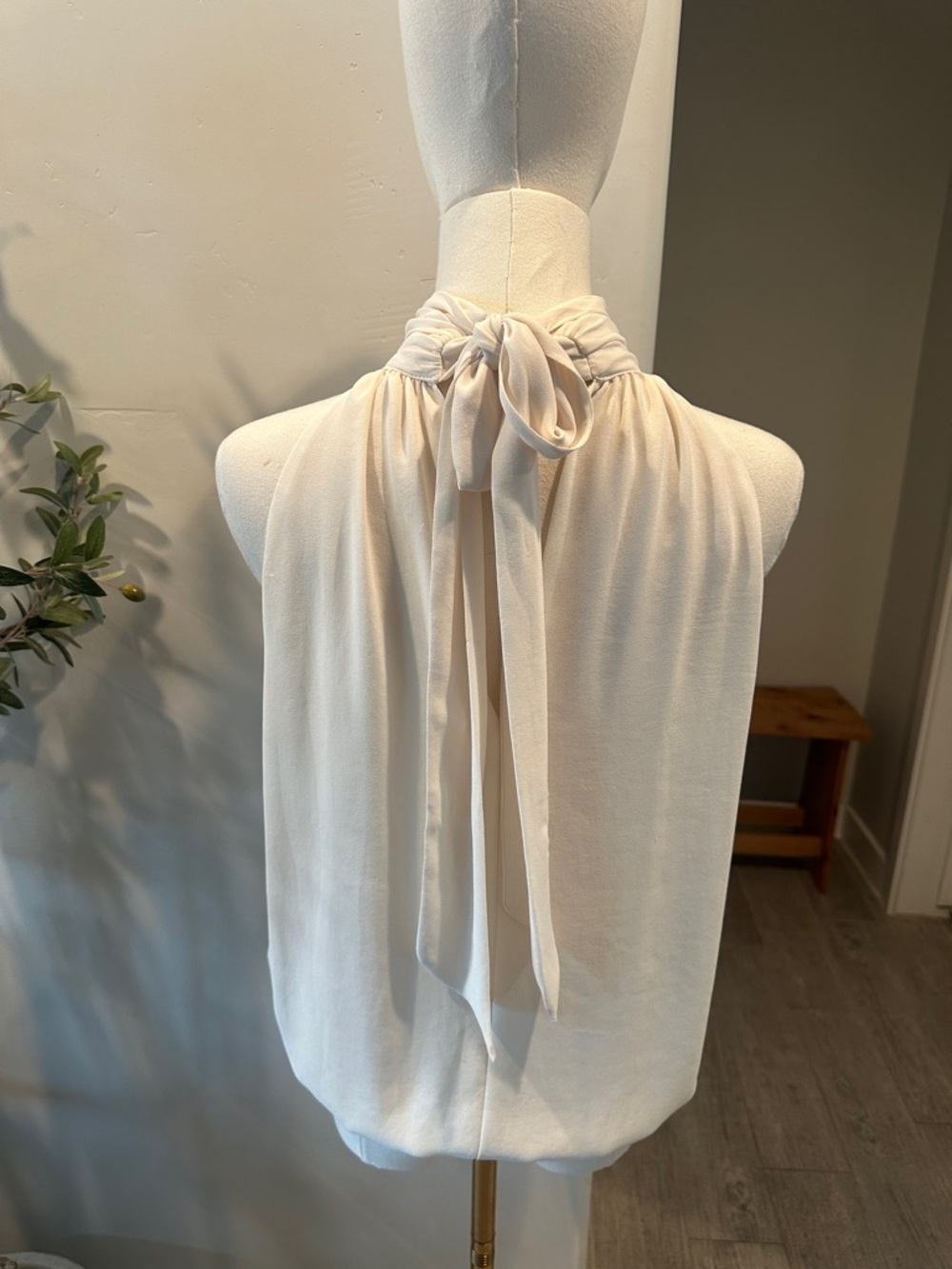 Ramy‎ Brook “Sunny” Halter Smocked Waist Sleeveless Cream Blouse New! - Picture 9 of 11